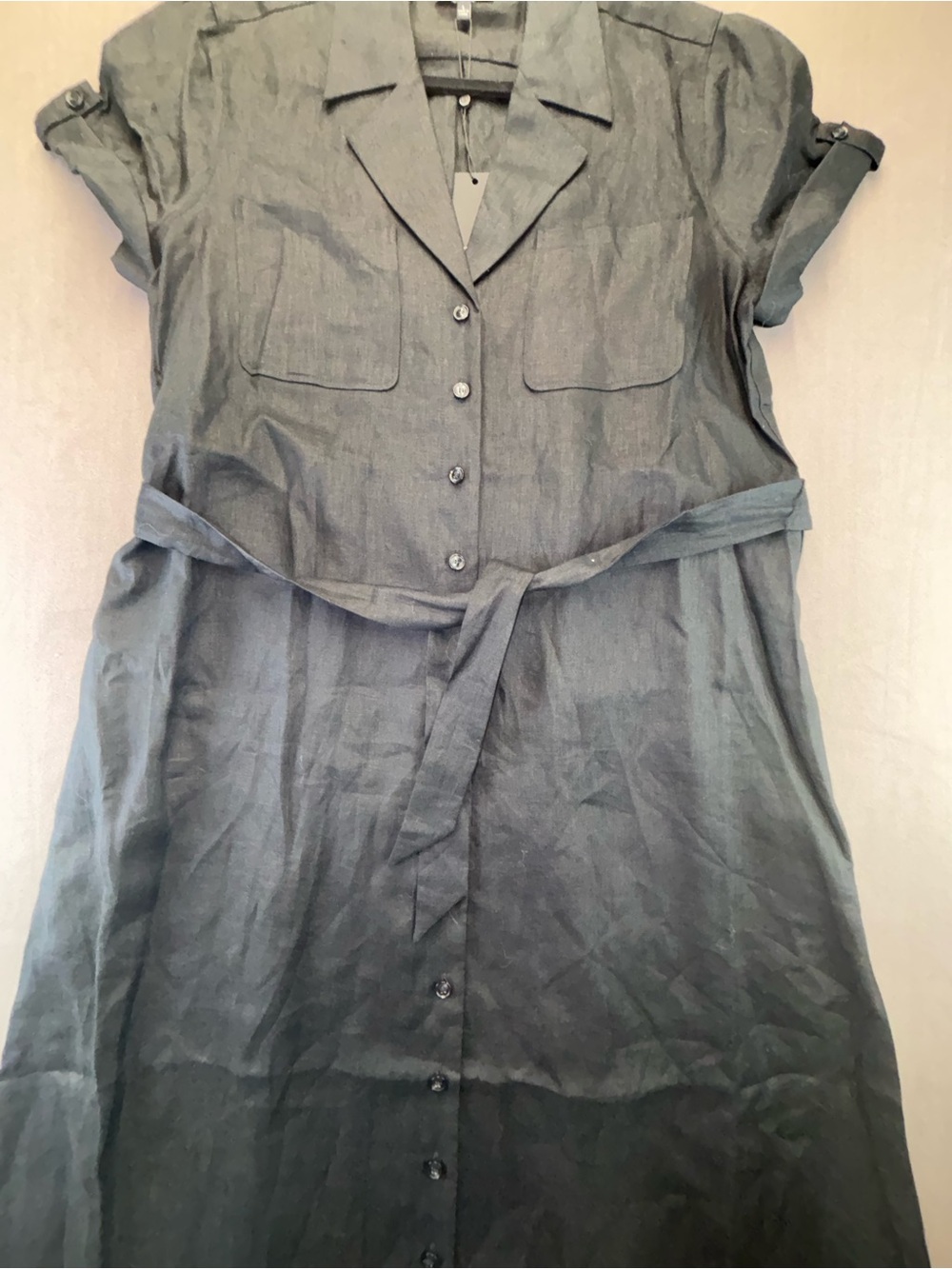 Paige Lexina Linen Short Sleeve Shirt Dress - Picture 3 of 16